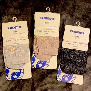 NWT BIRKENSTOCK 3 Prs Ladies Socks w Ponytail hold